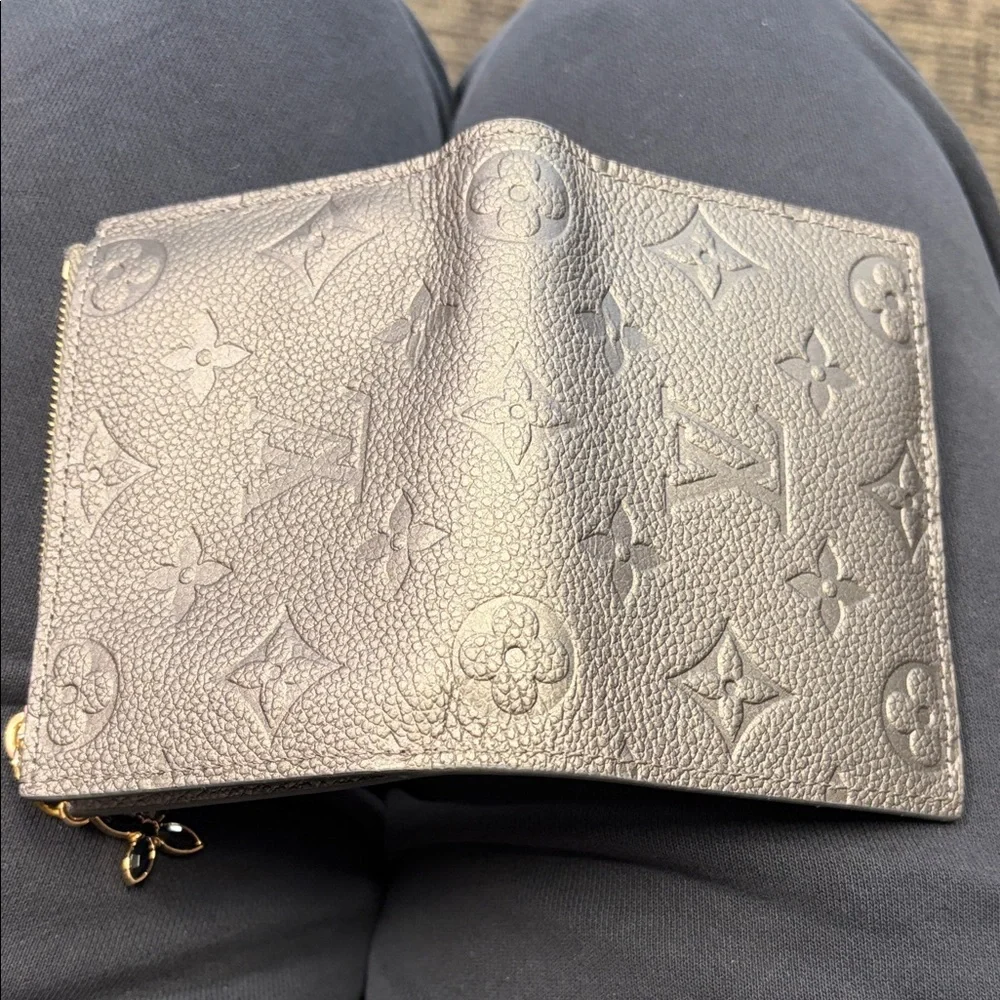 Louis Vuitton Black Embossed Monogram Compact Wallet with Gold Charm - Picture 11 of 11